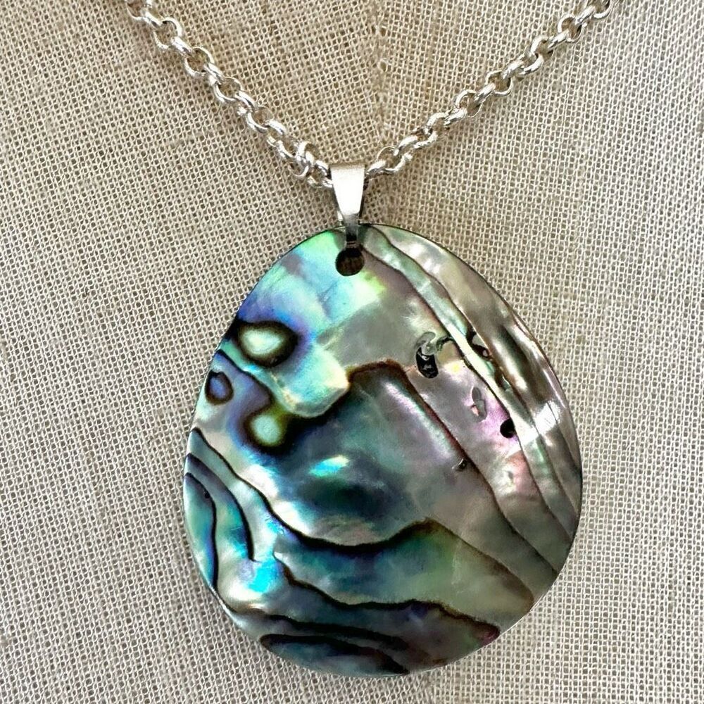 Abalone Shell Teardrop Pendant necklace